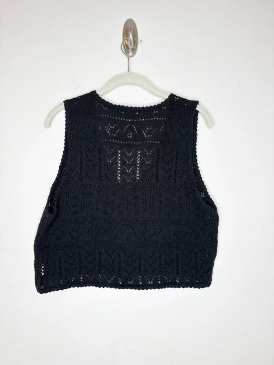 Ozma Caro Knit Vest Organic Cotton Boucle Black Medium - Picture 4 of 7